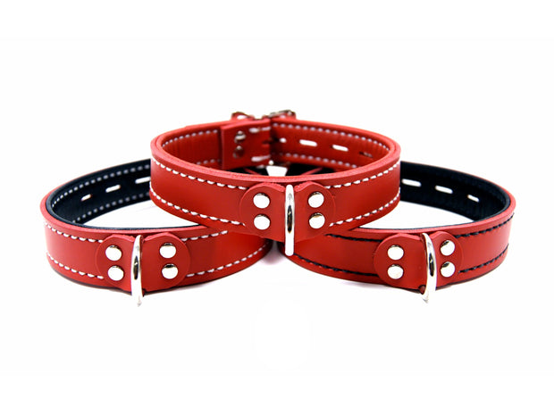 Red Leather Slave Collar