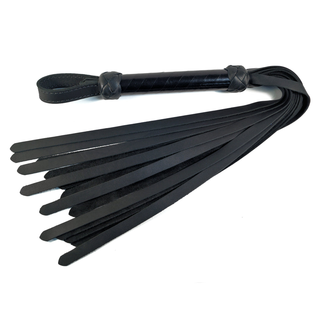 Classic Flogger<br>Black Leather Tails<br>Black Wrapped