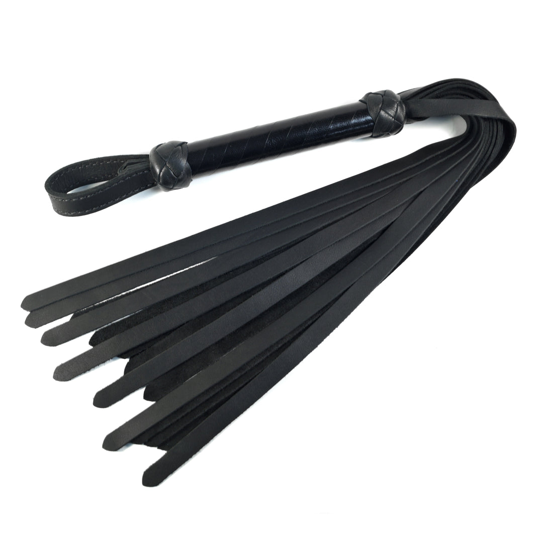 Classic Flogger<br>Black Leather Tails<br>Black Wrapped