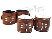 Brown BDSM Slave Submissive Cuff Restraints