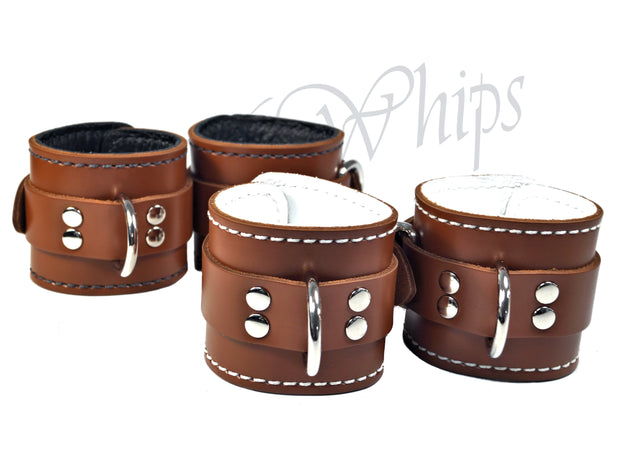 Brown BDSM Slave Submissive Cuff Restraints