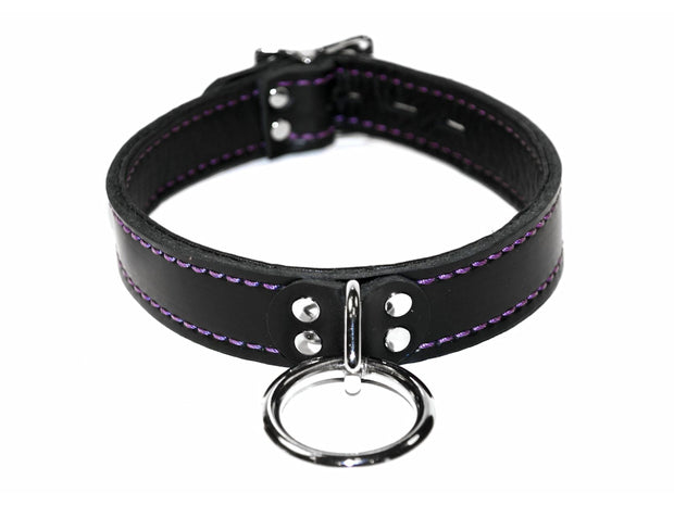 BDSM Fetish Collar in Black Leather