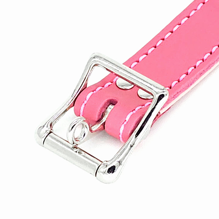 Leather Martingale Collar<br>Pink