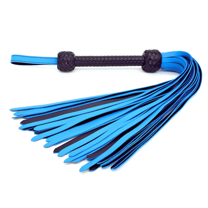 Mop Flogger<br>Italian Leather Tails<br>Black Handle