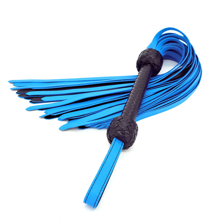 Mop Flogger<br>Italian Leather Tails<br>Black Handle