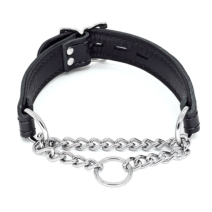 Leather Martingale Collar<br>Black