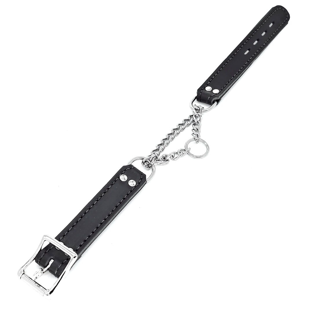 Leather Martingale Collar<br>Black