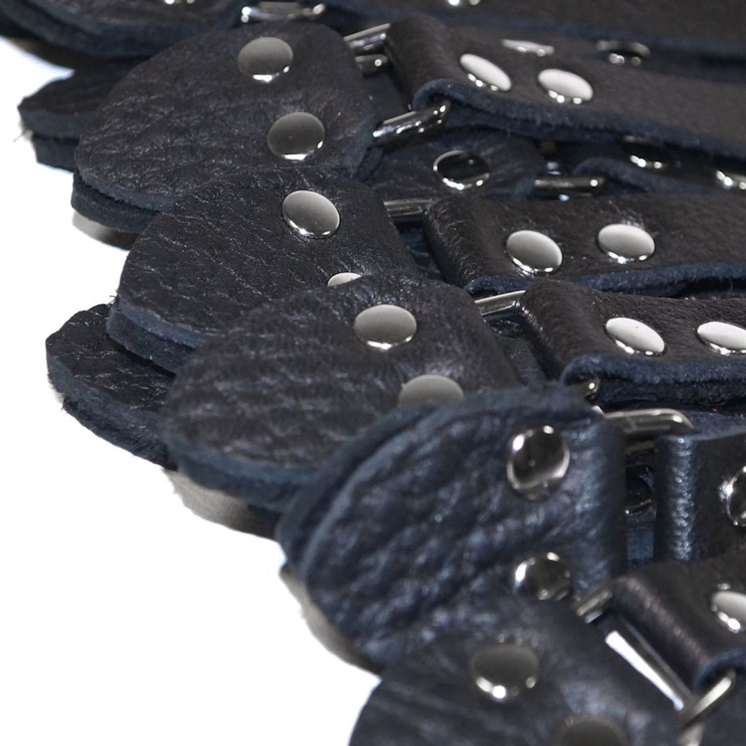 Moose Tipped Flogger<br>Black Tails<br>Black & Purple Birdseye