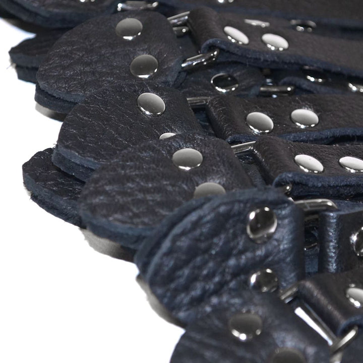 Moose Tipped Flogger<br>Black Tails<br>Black & Purple Birdseye