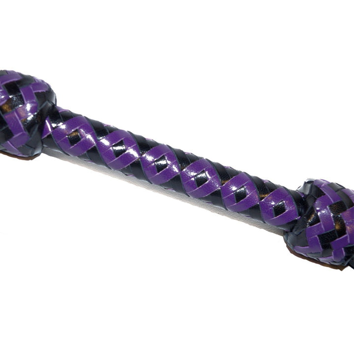 Moose Tipped Flogger<br>Black Tails<br>Black & Purple Birdseye