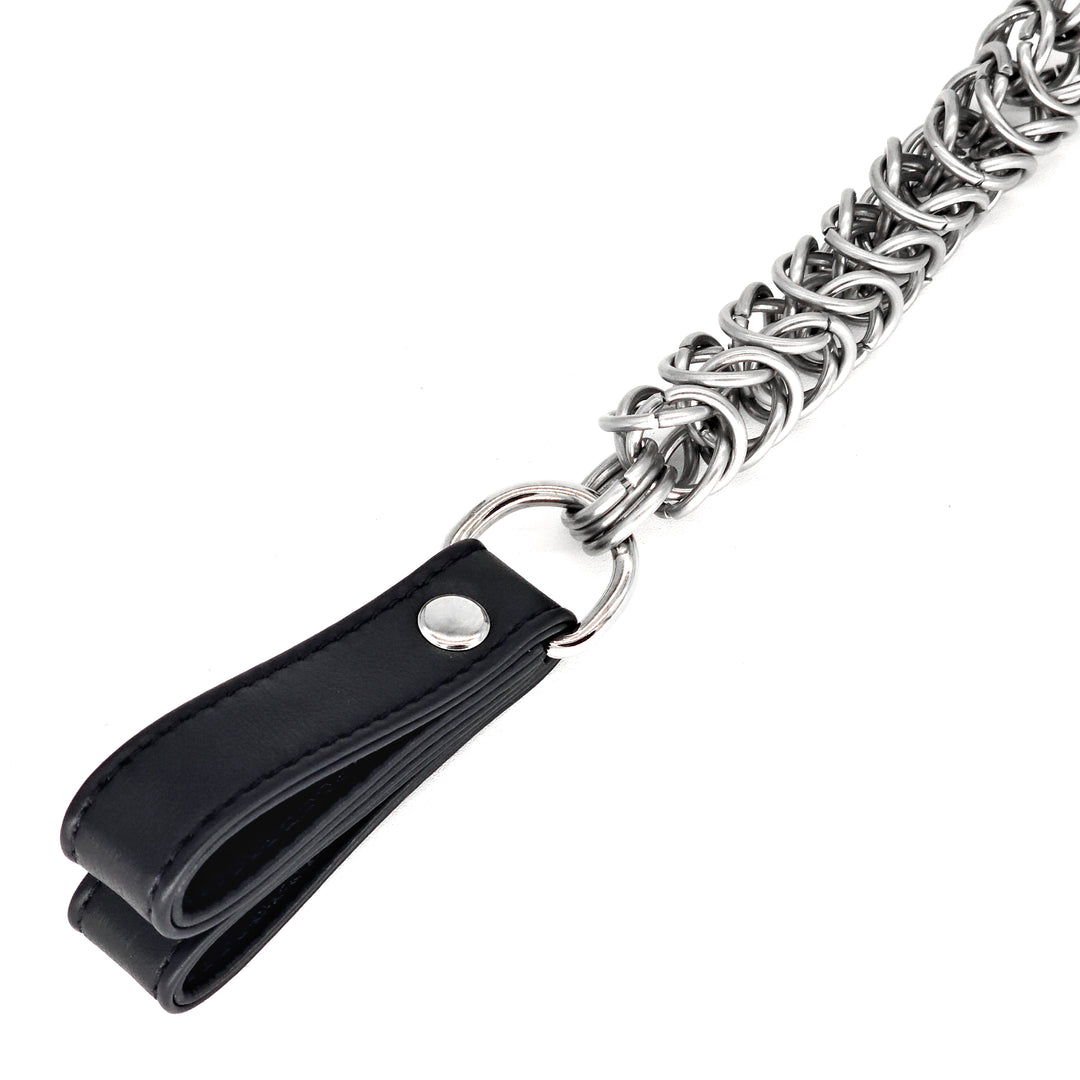 Poi Florentine Floggers<br>Black Leather Tails<br>Black Knots