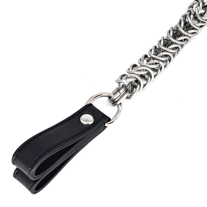 Poi Florentine Floggers<br>Black Leather Tails<br>Black Knots